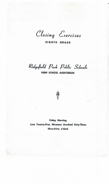 Roosevelt School 8th grade commencement program page 1